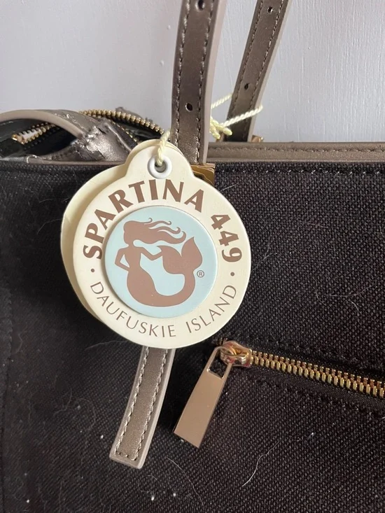 Spartina 449 Black Tote with Metallic Trim – "Mermaid Stuff" Embellished - Picture 3 of 4